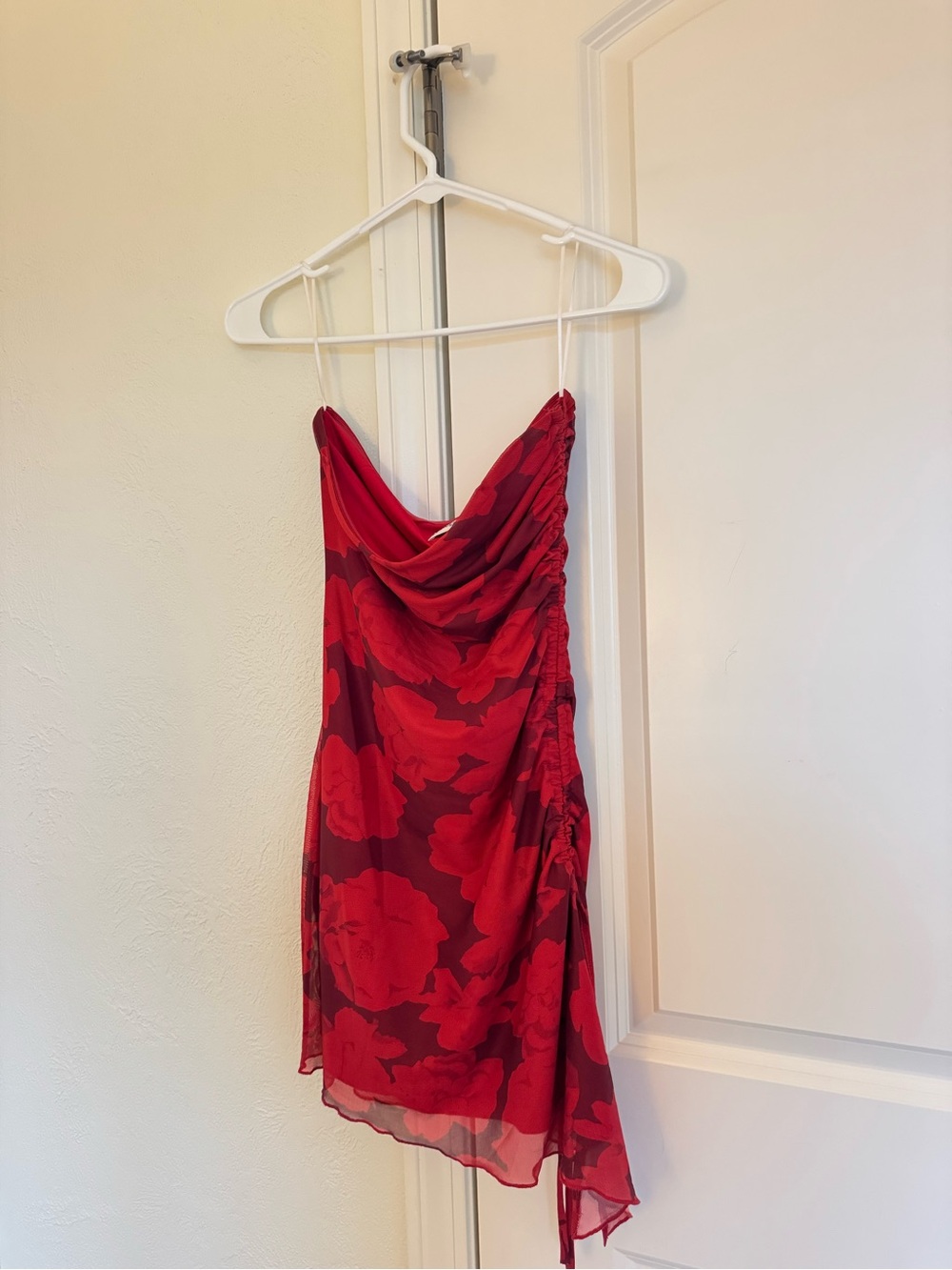 Princess Polly red a-line strapless mini drsss